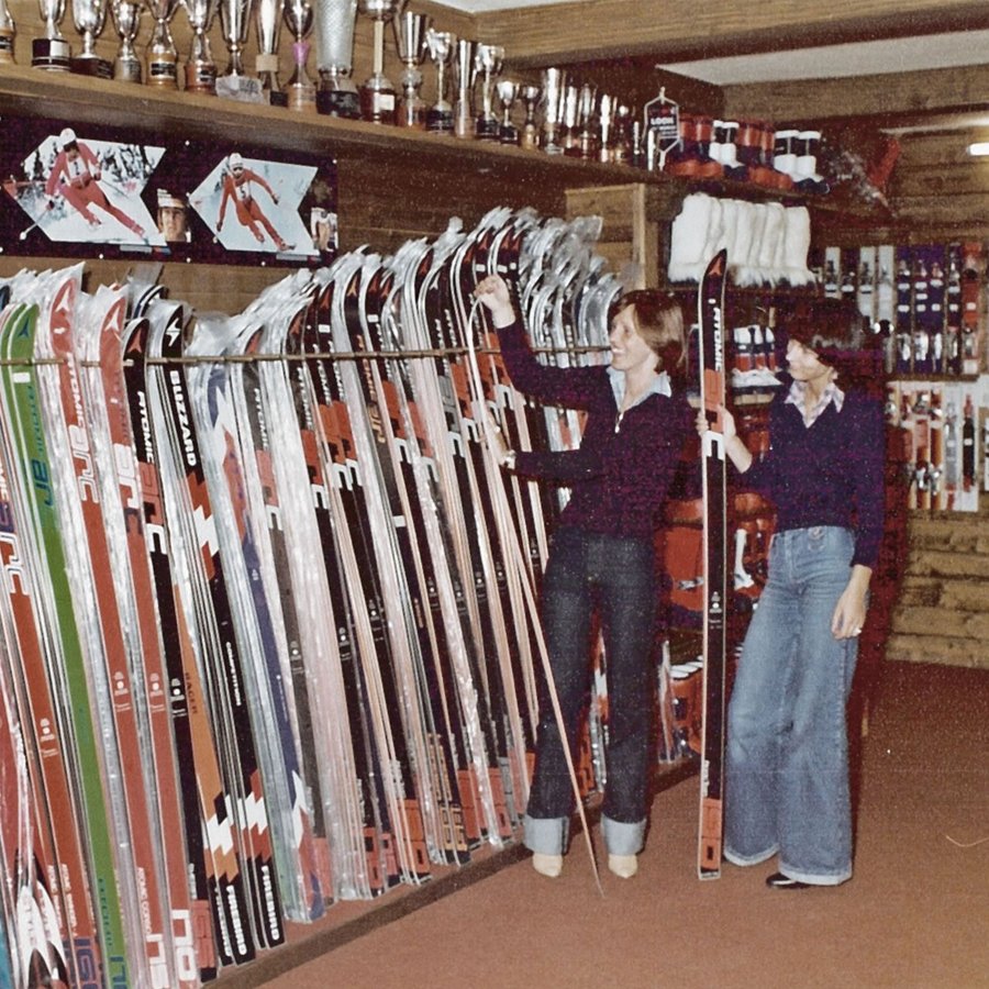 Obermoser sports shop in Wagrain in the 1970s